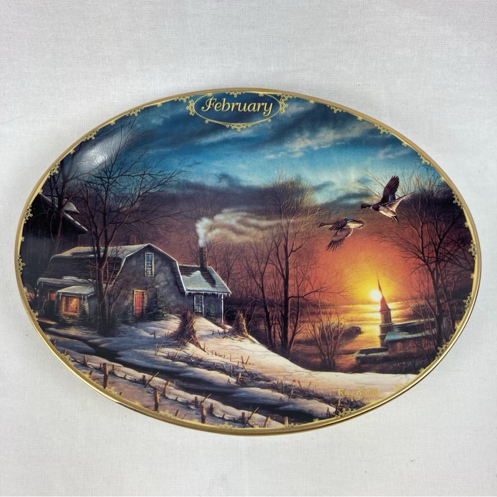The Bradford Exchange FEBRUARY Sharing Season Plate Seasons to Remember #2 1999